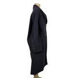 Ceplus Womens Black Wool Blend Long Coat Italy Double-Breasted Size 48