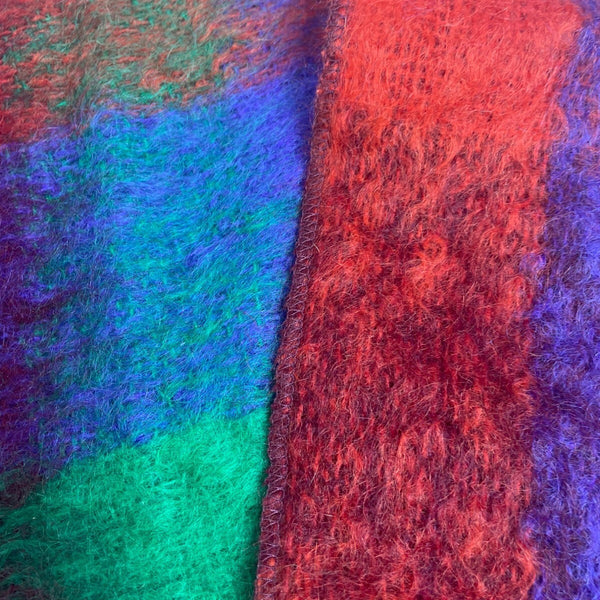 Waverley Multicolored Colorblock 100% Mohair Wool One Size