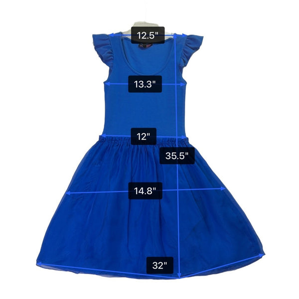 Betsey Johnson Womens Blue Cotton & Silk Dress Ruffled Sleeves Made In USA Sz S