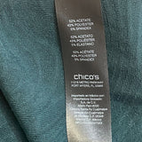 NWT Chico's 	Long Sleeve Cardigan Boho Dark Green Size 3 Women's Sweater