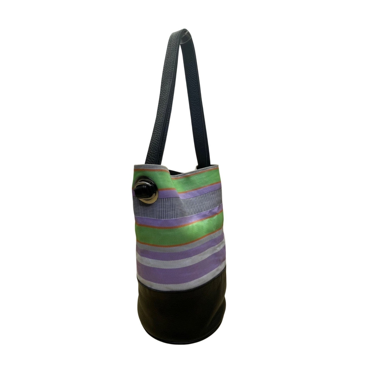 Tote Le Monde Women’s Multicolor Leather & Fabric Bucket Shoulder Bag