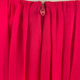 Vintage Red Long-Sleeve Chiffon Dress With Pleated Wrap Bodice Sz 10