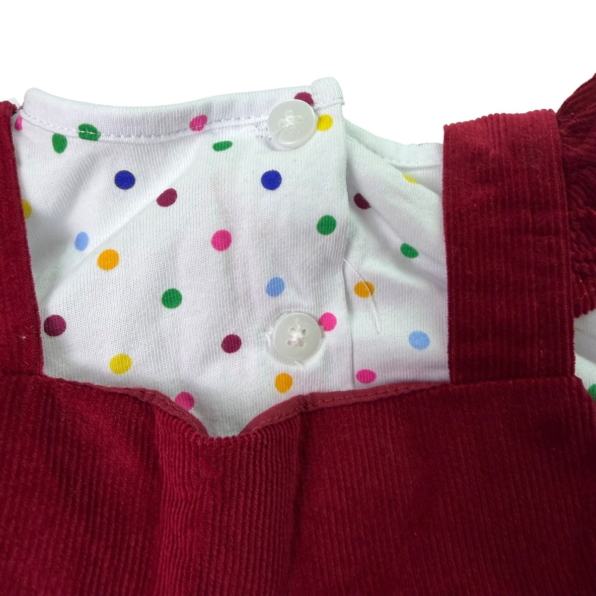 Goodlad Toddlers Burgundy & White Overalls & Polka Dot Shirt Set Sz 24mos - New