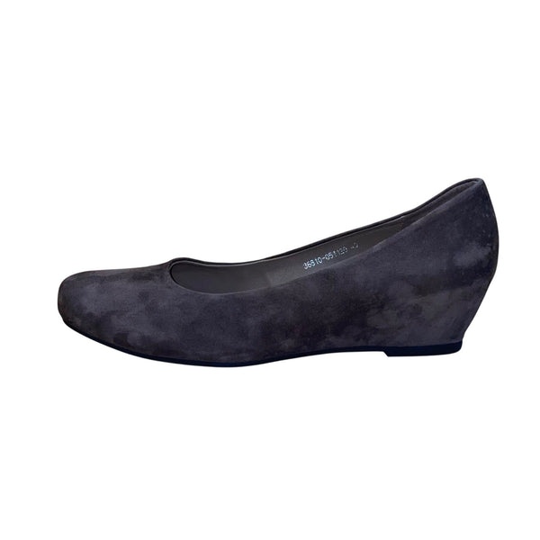 Lazio Collezione Women’s Caviar Brown Suede Giorgia Dress Wedges Slip-On Size 40