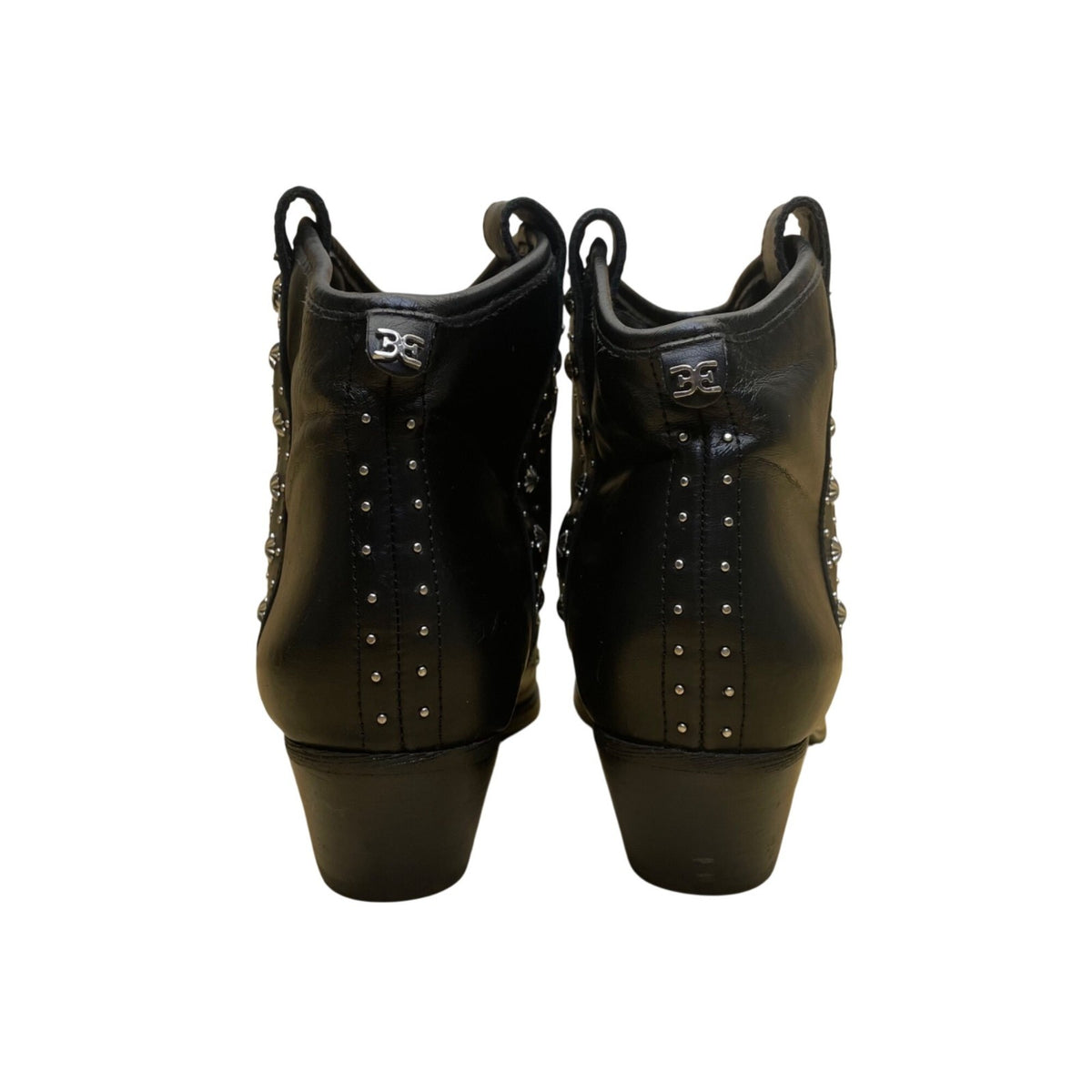 Sam Edelman Women’s Black Leather Studded Star Details Ankle Boots Size 7M