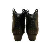 Sam Edelman Women’s Black Leather Studded Star Details Ankle Boots Size 7M
