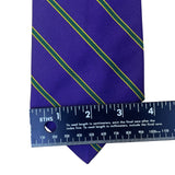 Huntington Mens Purple & Green 100% Silk Striped Classic Tie Made In USA