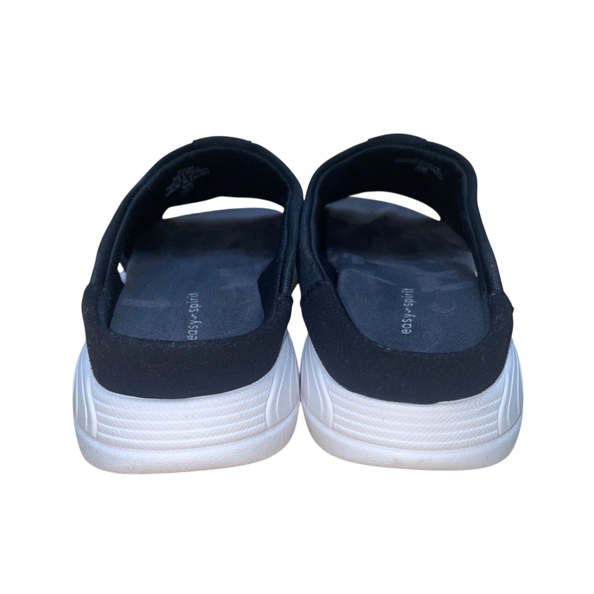 Easy Spirit Women’s Black & White Slip-On Comfort Setinez 2 Sandals Size 7.5M