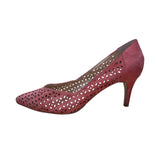 Sole Society Women’s Coral Kid Suede Laser Cut Pointed Toe Gigi Heels Size 7.5