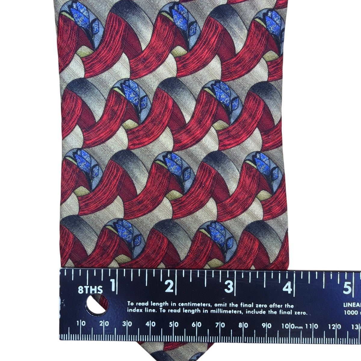 Robert Talbott Studio Mens Silk Necktie Red & Gold Abstract Multi-Color Pattern
