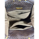 Judith Leiber Women's Brown Snake Skin & Wristlet Combo crossbody Bag Sz M