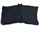 Jones New York Womens Black Wool Blend Faux Fur Trim Poncho Cape One Size