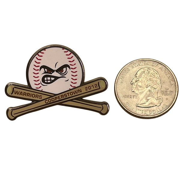 Warriors Cooperstown 2012 Baseball Pin With Crossed Bats Design