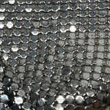 Vintage Silver Mesh Shoulder Bag With Rhinestone Accent & Chain Strap Evening Ha