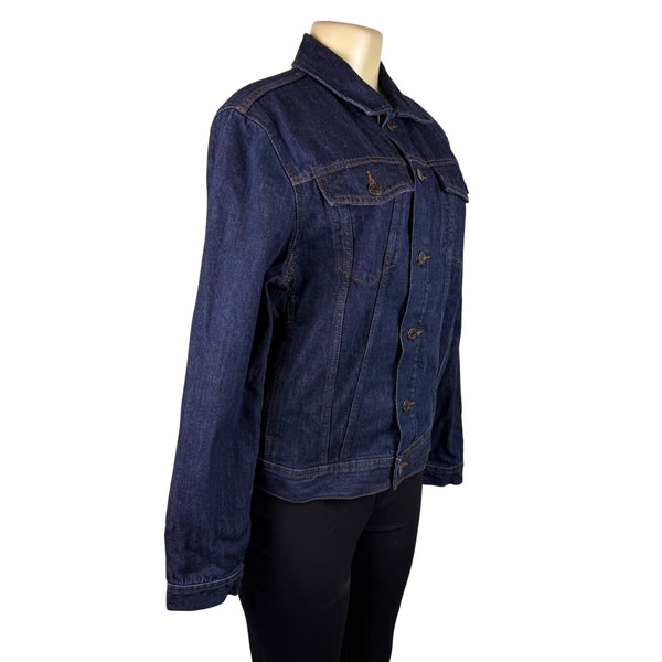Banana Republic Womens Dark Wash Denim Jacket Casual Button-Up Sz S