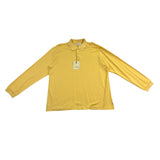 Tommy Bahama Mens Yellow Silk & Cotton Long Sleeve Polo Shirt Comfortable Sz XL