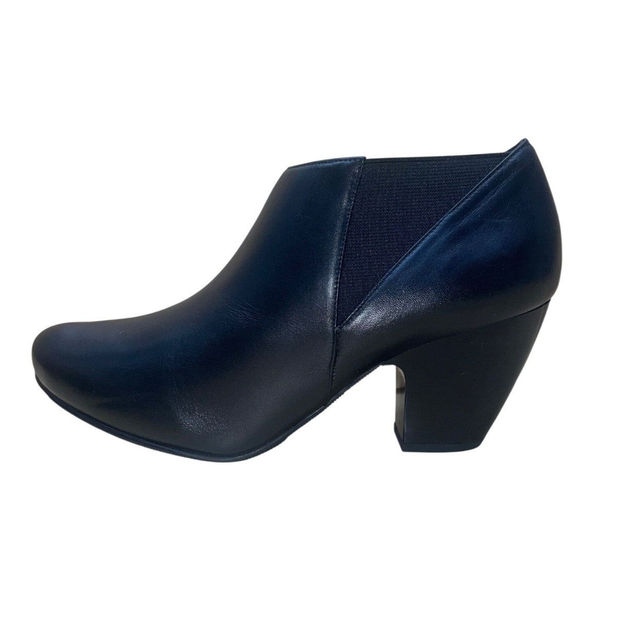 Vaneli Women’s Black Leather Block Heel Slip-On  Ankle Booties Size 9.5M