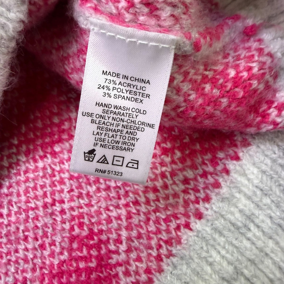 Cece Womens White & Pink Heart Pattern Pullover Sweater Size L