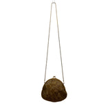 Walborg Women’s Yellow & Gold Beaded Clasp Closure Vintage Design Evening Bag