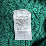 Loft Womens Green Cotton Sleeveless Crochet Knit Tank Top Size L