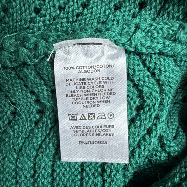 Loft Womens Green Cotton Sleeveless Crochet Knit Tank Top Size L