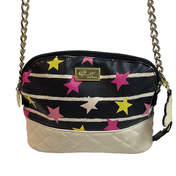 Luv Betsey Women's Black and White Star Art Crossbody Purse Bag Sz S