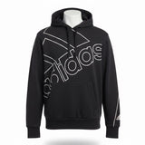 Adidas Mens Black Hooded Sweatshirt Logo Pullover Casual Size S