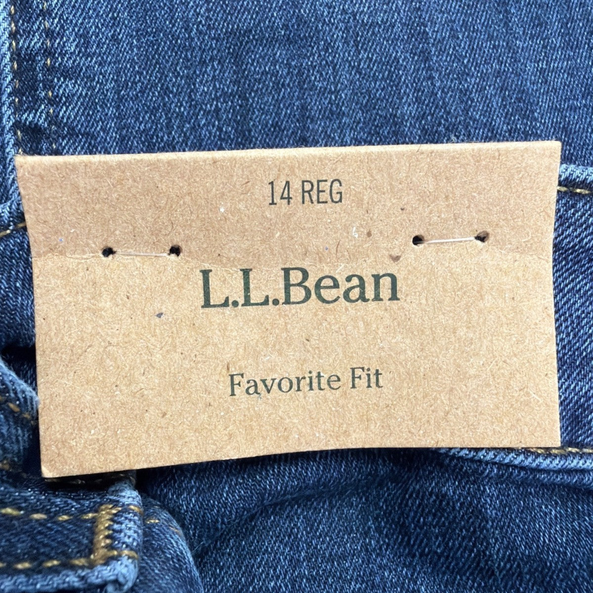 L.L. Bean Womens Blue Cotton Blend Straight Leg Jeans Favorite Fit Size 14 R