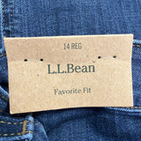 L.L. Bean Womens Blue Cotton Blend Straight Leg Jeans Favorite Fit Size 14 R