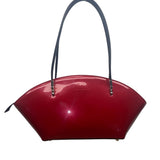 Beijo Womens Red Glossy Black Straps Chic Modern Design Tote Handbag