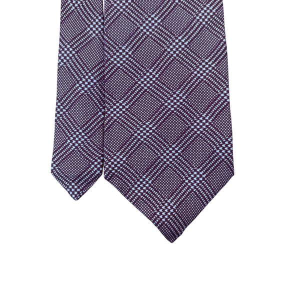 BERT PULITZER Mens Purple Plaid All Silk Tie Made In U.S.A Stylish Pattern