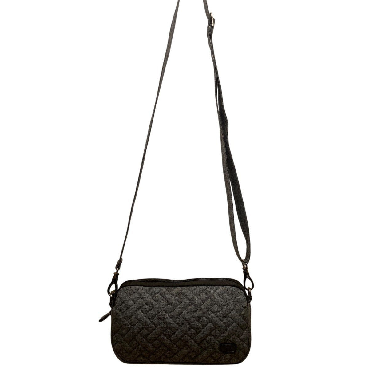Lug Women’s Gray Quilted Adjustable Strap Zip Compartments Crossbody Bag