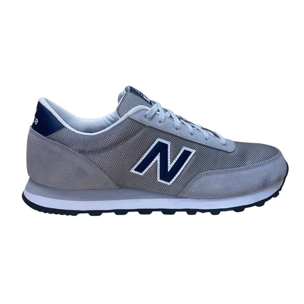 New Balance Men’s Gray & Navy Mesh & Suede Lace-Up 501 Sneakers Size 11.5