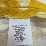J.Crew Womens Yellow & White Polka Dot 100% Cotton Button Mini Skirt Size 0