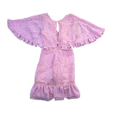 Selfie Leslie Womens Pink Embroidered Mini Dress With Flounce Sleeves Size S