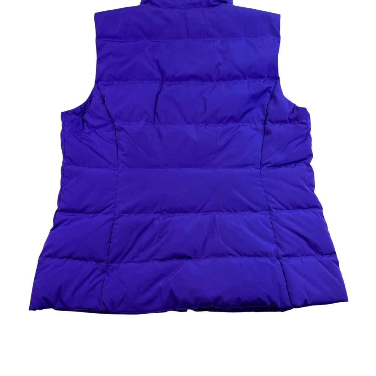 Talbots Womens Purple Puffer Vest Lightweight With Ruffle Zip Front Size L
