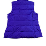 Talbots Womens Purple Puffer Vest Lightweight With Ruffle Zip Front Size L