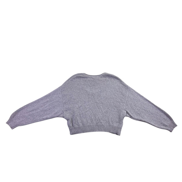 Free People Womens Gray Cotton Knit Cropped Sweater Casual Pullover Size S