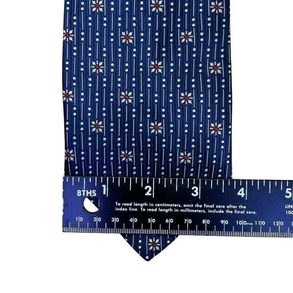 Parkster Mens Blue Silk Handmade Neck Tie Star Dot Pattern