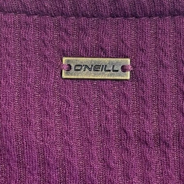 ONeill Purple Ribbed Knit Sleeveless Cropped Top Adjustable Drawstring New