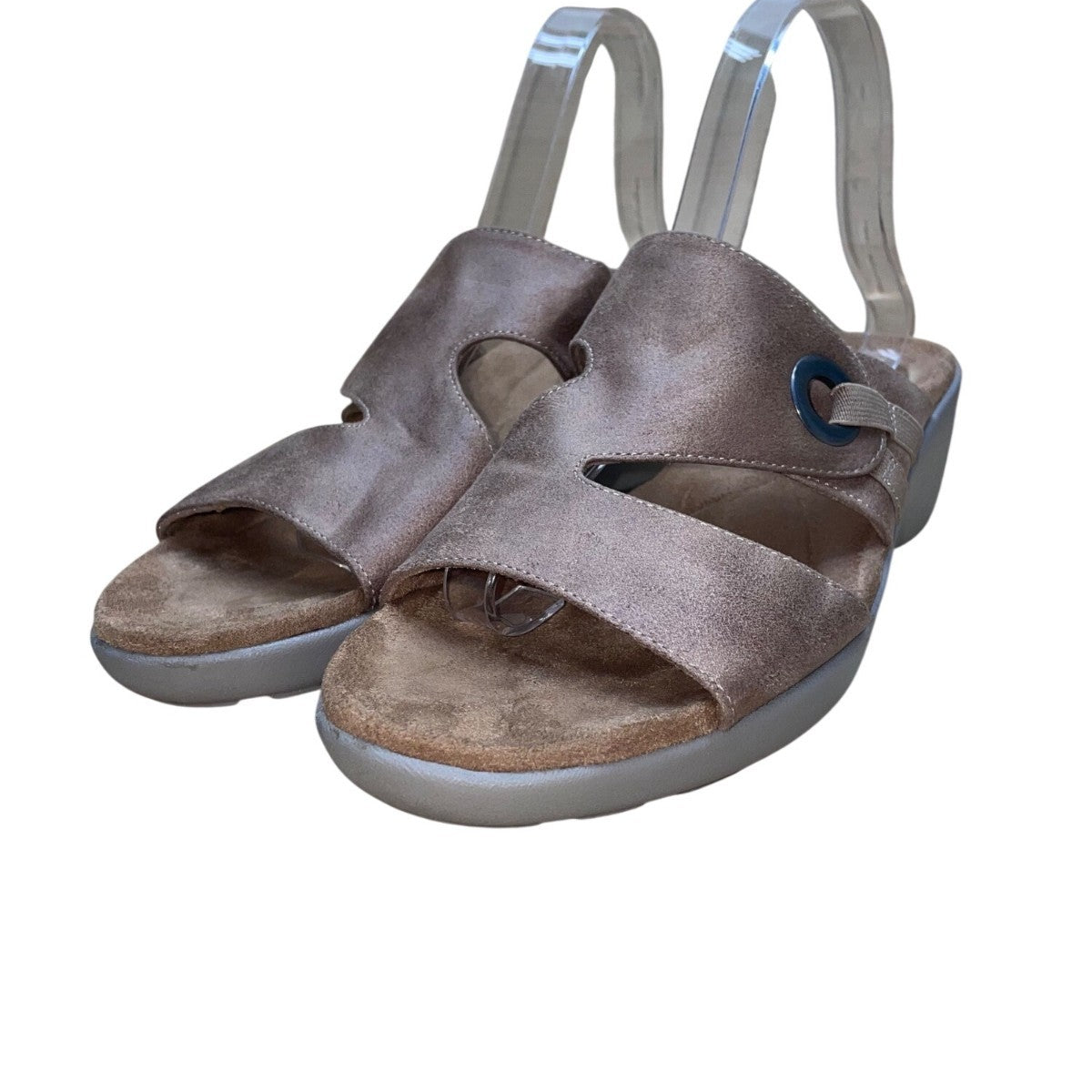 Easy Spirit Women’s Brown Cushioned Footbed Kaitrin Wedge Sandals Size 10M