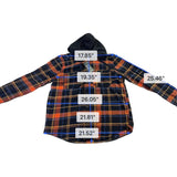 Original Use Mens Orange & Navy Plaid Cotton Hooded Button-Up Shirt Size M