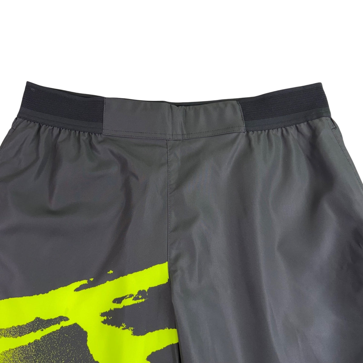 Nike Mens Grey Tennis Shorts With Neon Yellow Graphic Dri-Fit Standard Fit Sz L