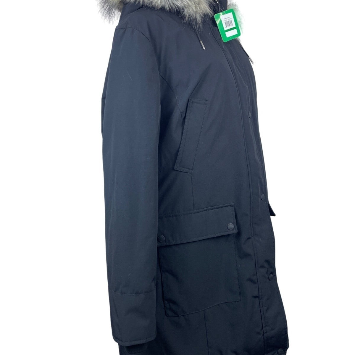 Andrew Marc Women's Black Coat With Faux Fur Hoodie Size XL - New