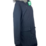 Andrew Marc Women's Black Coat With Faux Fur Hoodie Size XL - New