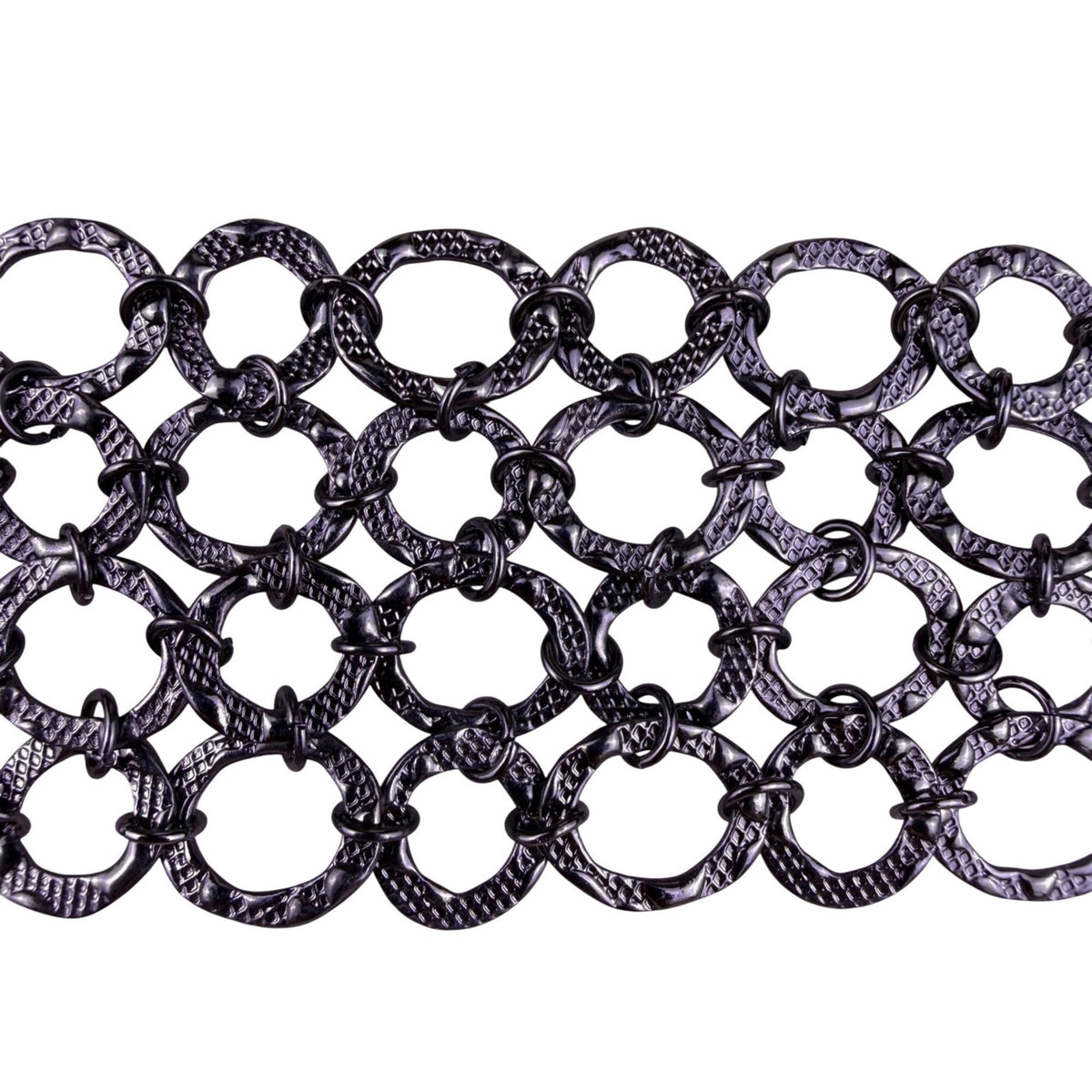 Vintage Womens Silver Tone Metal Chain Link Bracelet  Open Oval  Design