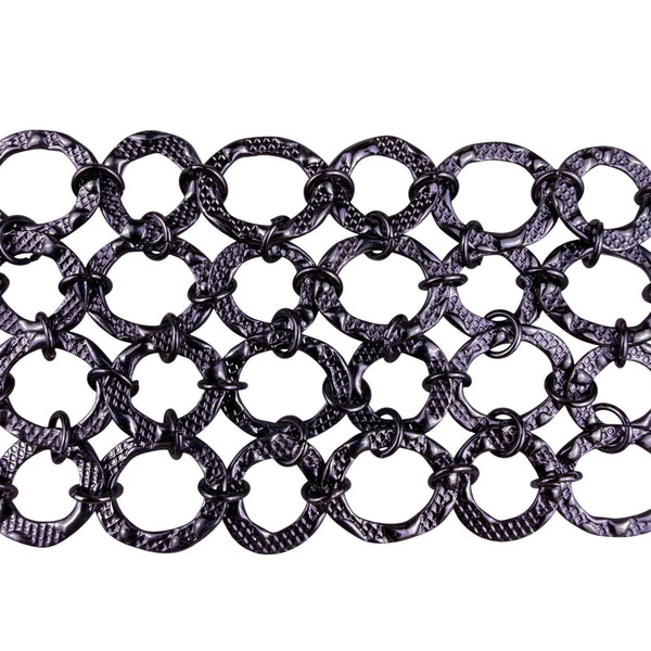 Vintage Womens Silver Tone Metal Chain Link Bracelet  Open Oval  Design