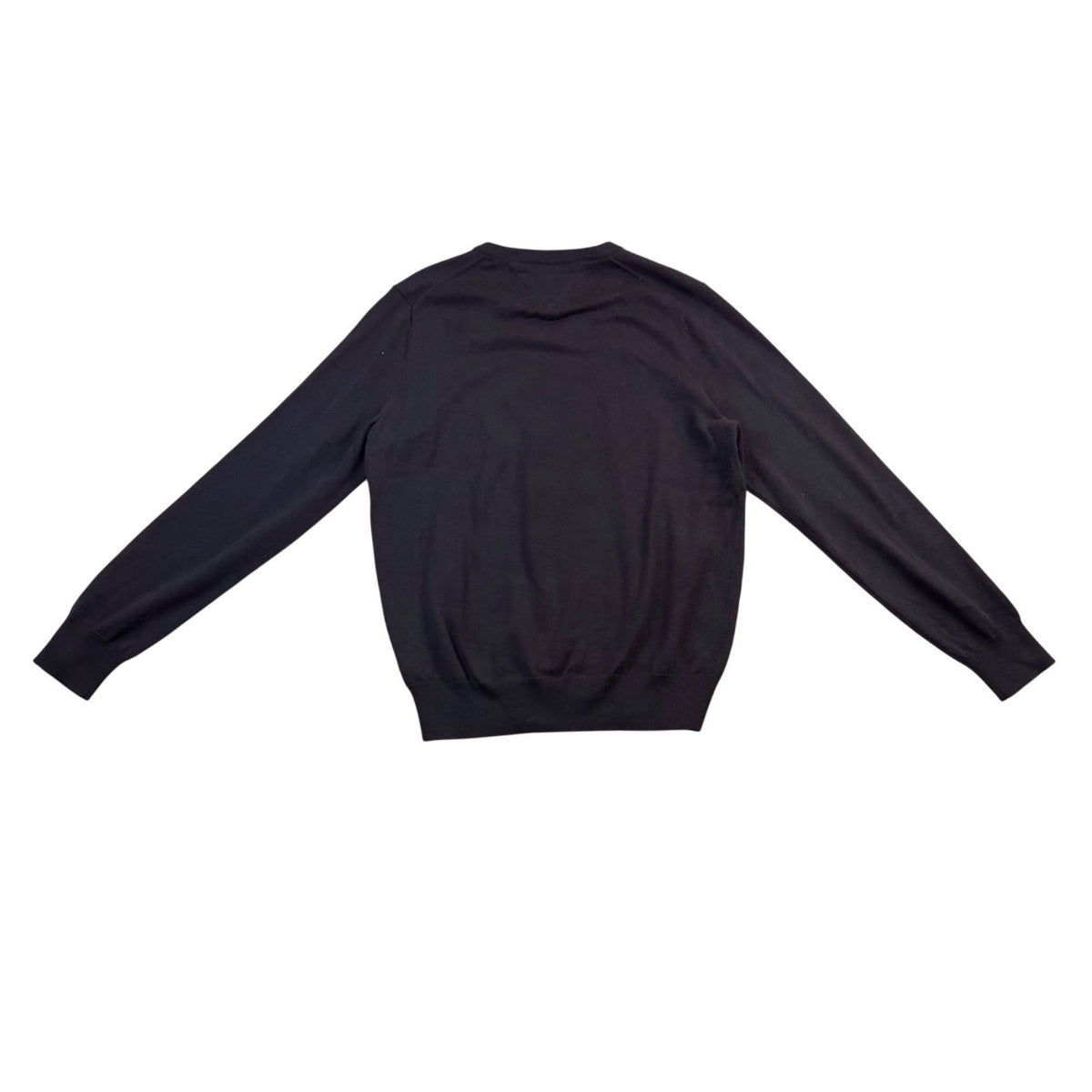Tommy Hilfiger Mens Black V-Neck Premium Cotton Sweater  Casual Wear Size M