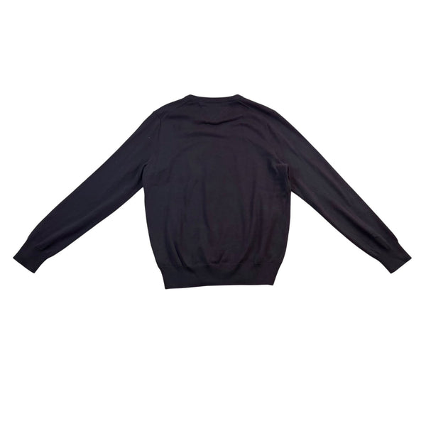 Tommy Hilfiger Mens Black V-Neck Premium Cotton Sweater  Casual Wear Size M