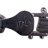 Sterling Silver 925 Italian Fence Design Bracelet Lobster Clasp